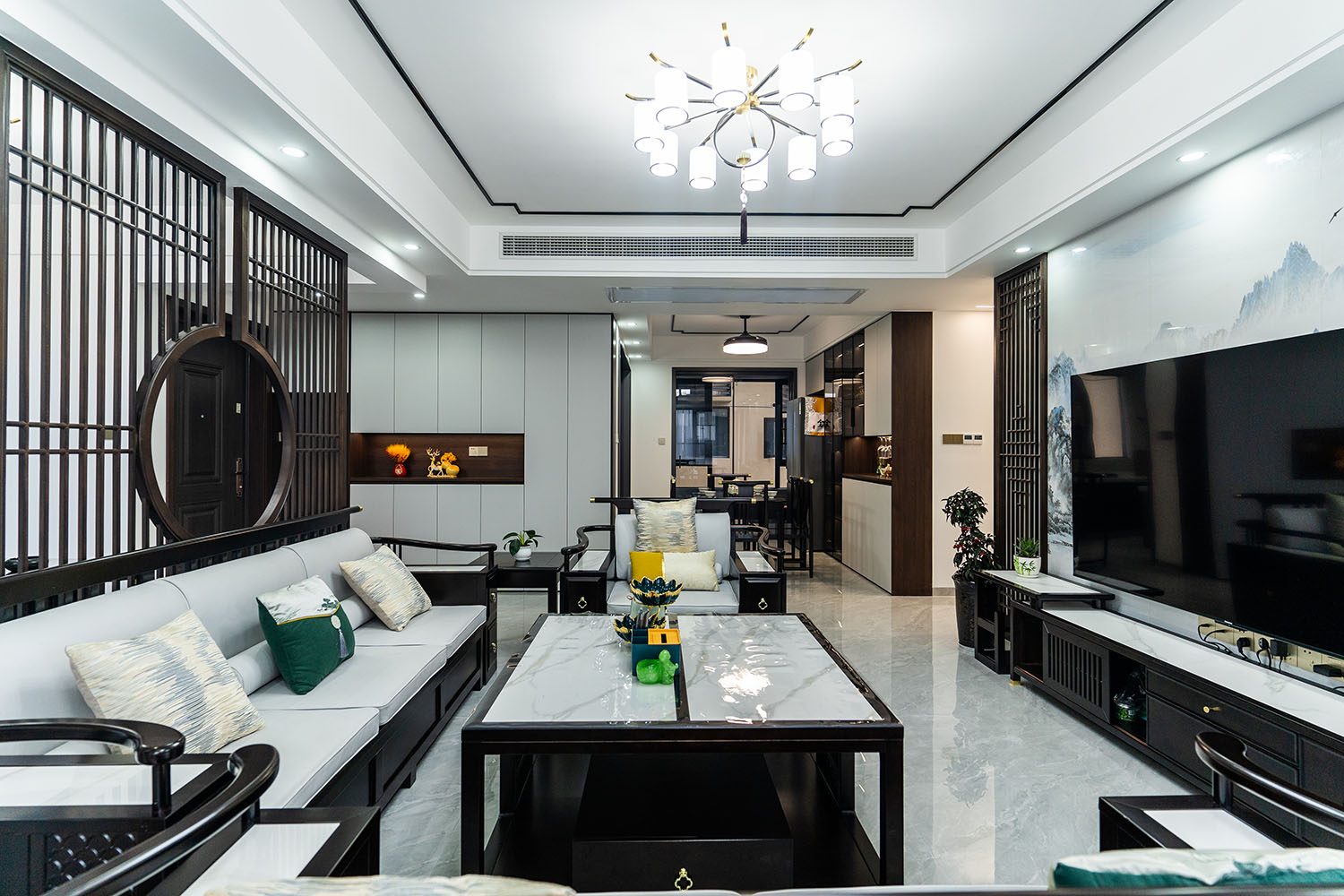 株洲家博整裝雪峰山壹號123㎡  新中式風(fēng)格裝修賞析